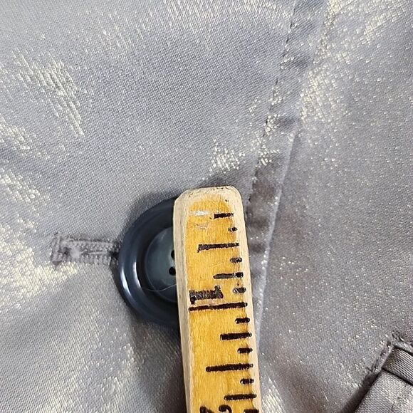 Metallic Gray Pewter Bronze Boxy Coat with Pleated Back Mad Max Moto - Picture 12 of 15